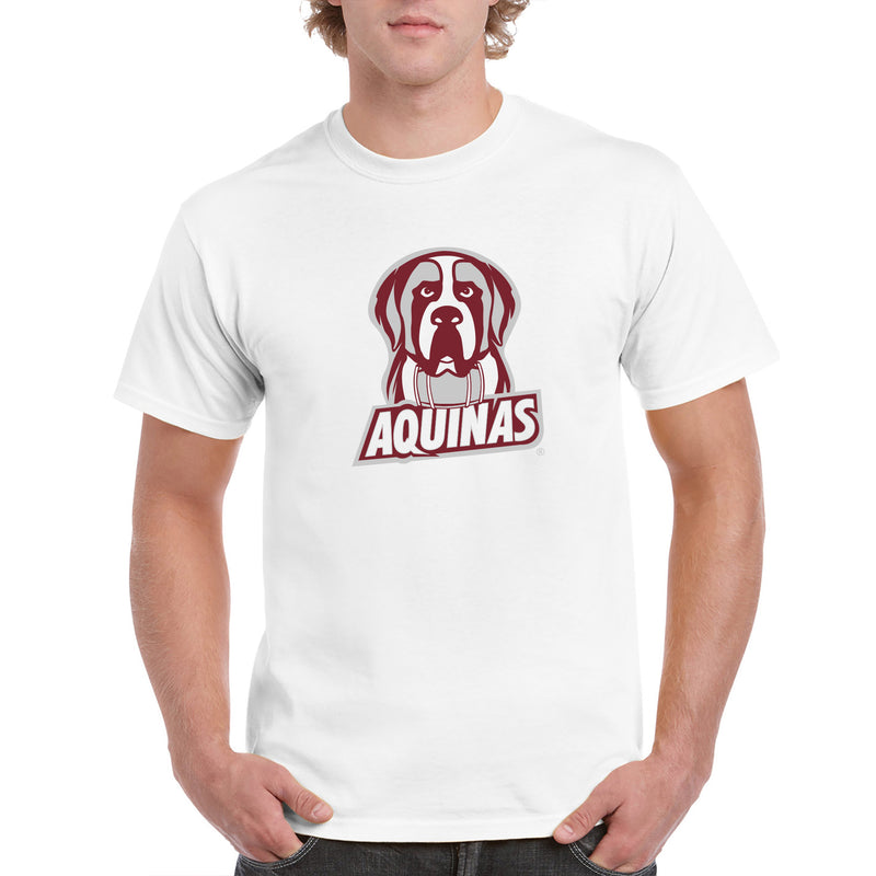 Aquinas College Saints Primary Logo Basic Cotton Short Sleeve T Shirt - White