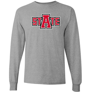 Arkansas State Secondary Logo Long Sleeve - Sport Grey