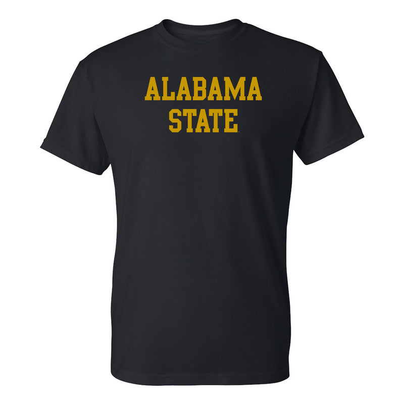 Alabama State University Hornets Basic Block Short Sleeve T Shirt - Black