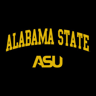 Alabama State University Hornets Arch Logo Youth Short Sleeve T Shirt - Black