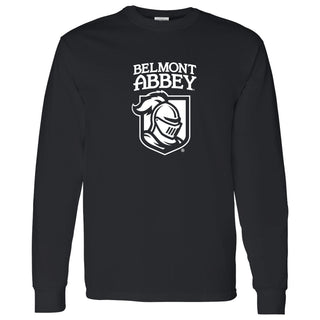 Belmont Abbey College Crusaders Arch Logo Long Sleeve T Shirt - Black