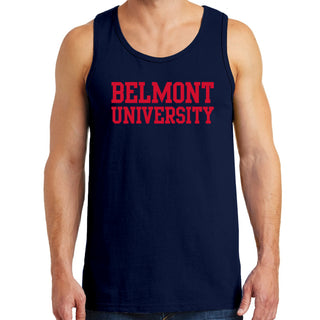 Belmont University Bruins Basic Block Cotton Tank Top - Navy