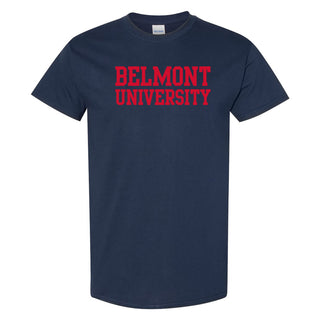 Belmont University Bruins Basic Block Cotton Short Sleeve T Shirt - Navy