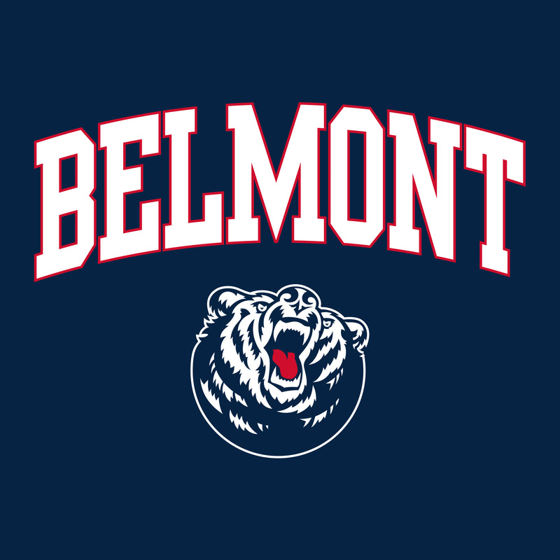 Belmont University Bruins Arch Logo Women's Basic Cotton T Shirt - Navy