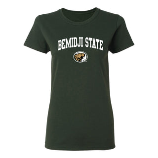 Bemidji State Beavers Arch Logo Women's T Shirt - Forest