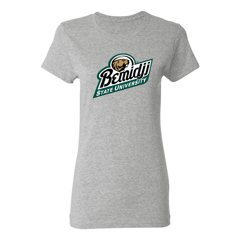 Bemidji State Beavers Primary Logo Women's T Shirt - Sport Grey