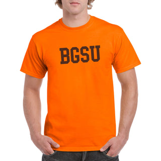 Bowling Green State University Falcons Basic Block Cotton Short Sleeve T Shirt - Orange