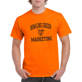 Bowling Green State University Falcons Arch Logo Marketing Basic Cotton Short Sleeve T Shirt - Orange