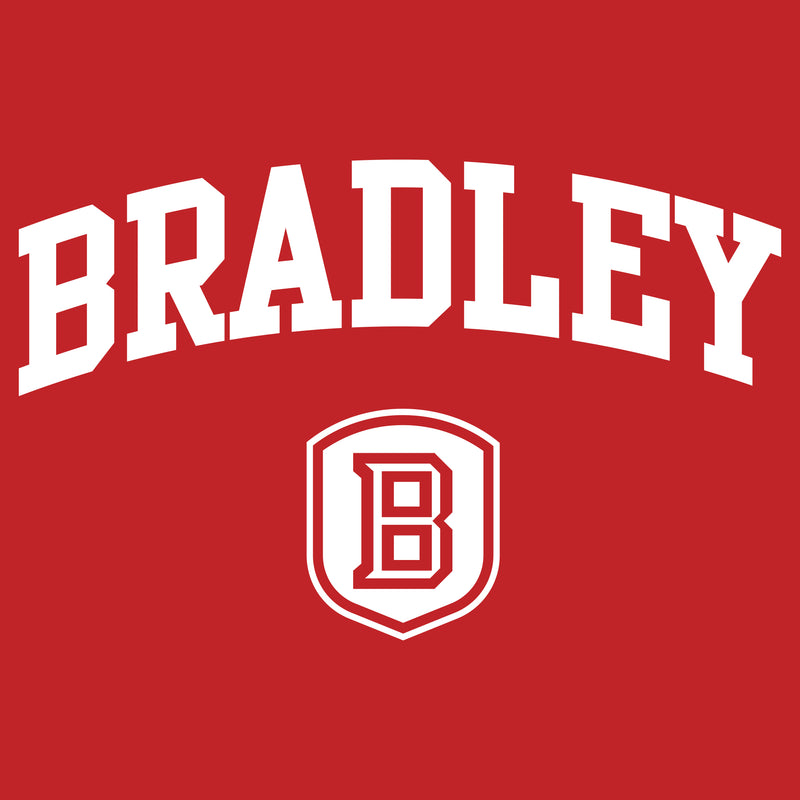 Bradley University Braves Arch Logo Basic Cotton Short Sleeve Youth T Shirt - Red