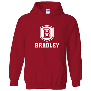 Bradley University Braves Primary Logo Heavy Blend Hoodie - Red