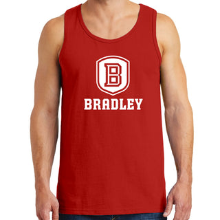 Bradley University Braves Primary Logo Heavy Cotton Tank Top - Red