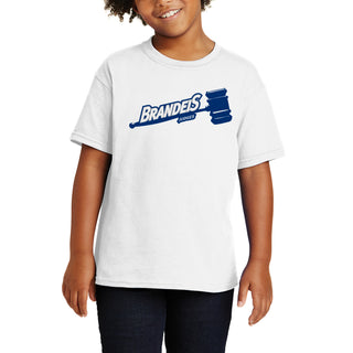 Brandeis Judges Primary Logo Youth T Shirt - White