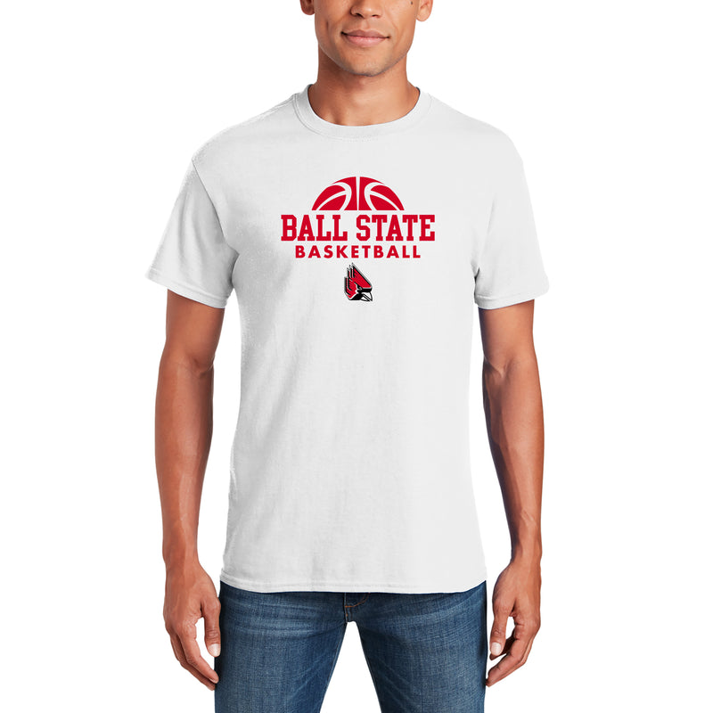 Ball State University Cardinals Basketball Hype Short Sleeve T Shirt - White