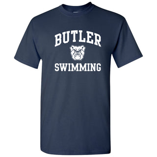 Butler University Bulldogs Arch Logo Swimming Short Sleeve T Shirt - Navy