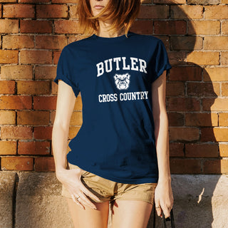 Butler University Bulldogs Arch Logo Cross Country Short Sleeve T Shirt - Navy