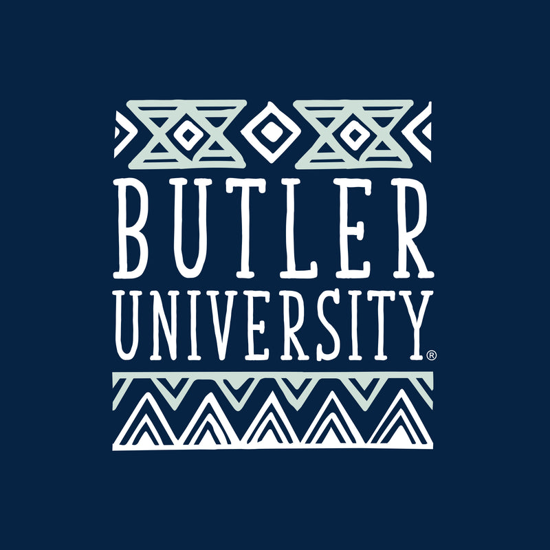 Butler University Bulldogs Aztec Pattern Emblem Long Sleeve T Shirt - Navy