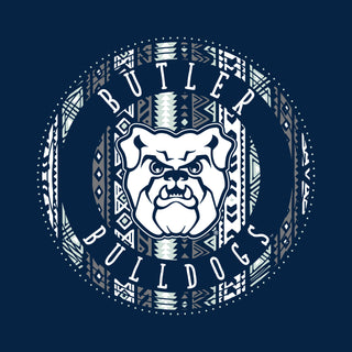 Butler University Bulldogs Aztec Pattern Emblem Long Sleeve T Shirt - Navy