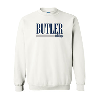 Butler University Bulldogs Boldline Basic Cotton Crewneck Sweatshirt - White