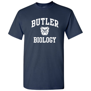 Butler University Bulldogs Arch Logo Biology Short Sleeve T Shirt - Navy