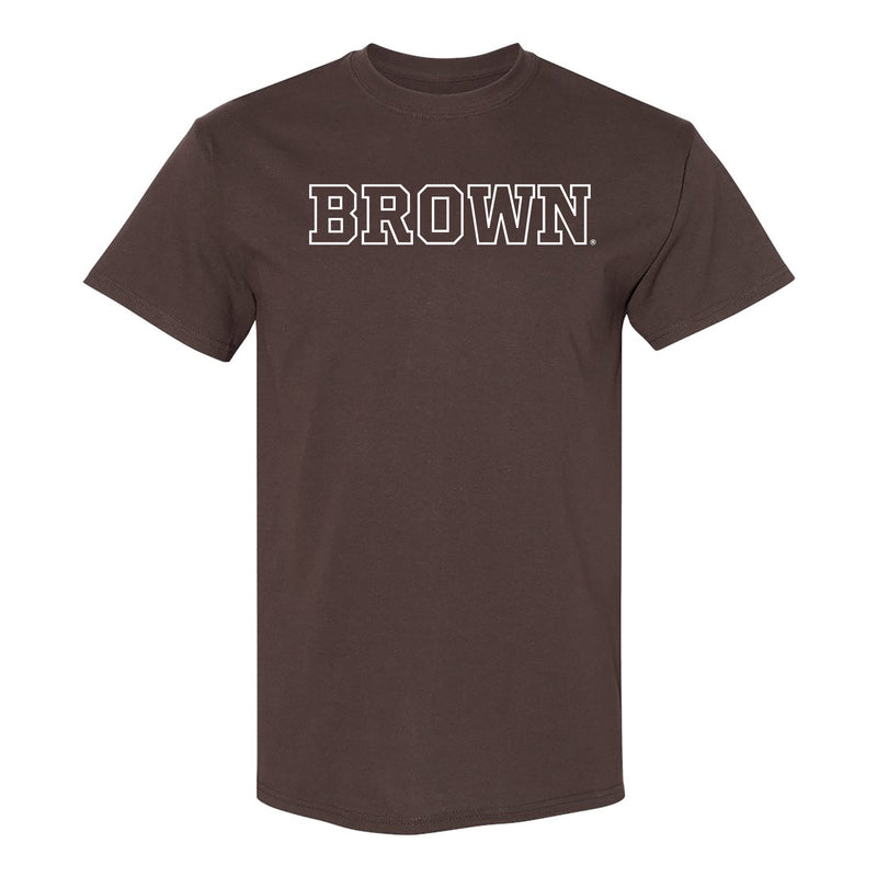 Brown University Bears Basic Block Short Sleeve T Shirt - Dark Chocolate