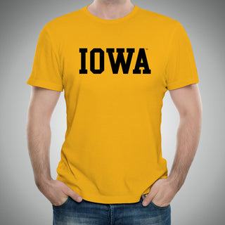 University of Iowa Hawkeyes Basic Block Short Sleeve T Shirt - Gold