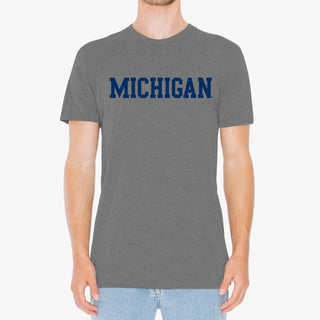 Michigan Basic Block NLA Triblend T Shirt - Premium Heather