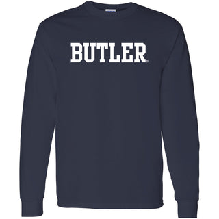 Butler University Bulldogs Basic Block Long Sleeve T Shirt - Navy