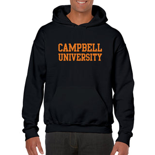 Campbell University Fighting Camels Basic Block Heavy Cotton Hoodie - Black