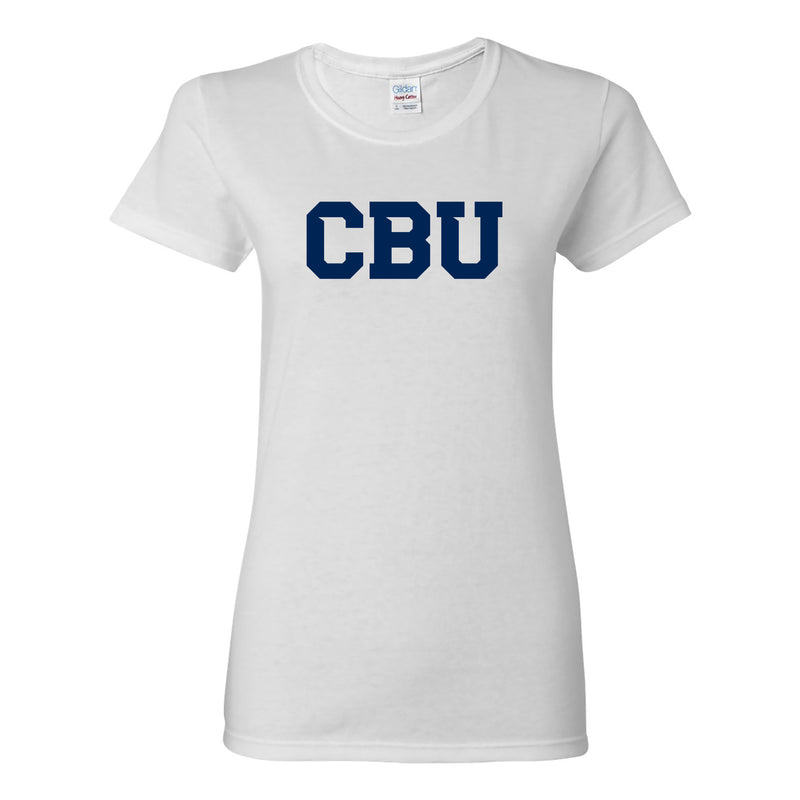 California Baptist University Lancers Basic Block Womens T Shirt - White