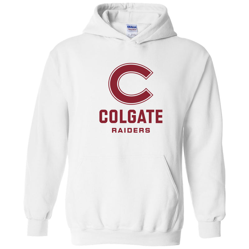 Colgate University Raiders Primary Logo Heavy Blend Hoodie - White