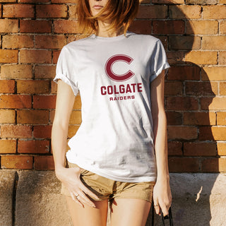 Colgate University Raiders Primary Logo Short Sleeve T Shirt - White