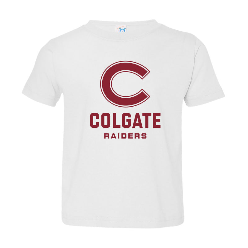 Colgate University Raiders Primary Logo Toddler Short Sleeve T Shirt - White