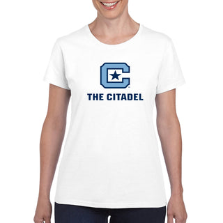 The Citadel Bulldogs Primary Logo Womens Short Sleeve T-Shirt - White