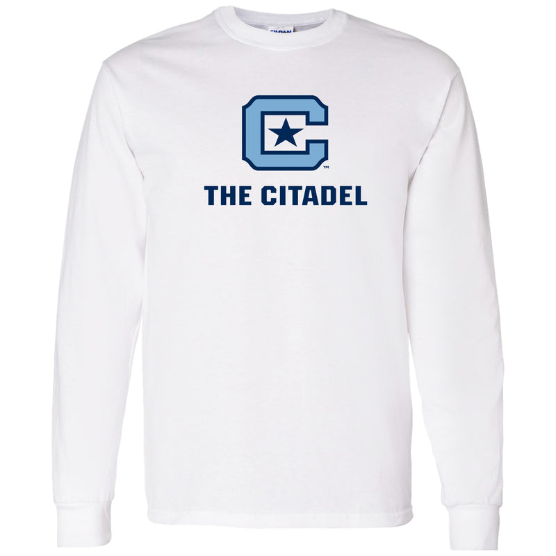 The Citadel Bulldogs Primary Logo Long Sleeve T-Shirt - White