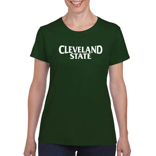 Cleveland State Vikings Basic Block Women's T Shirt - Forest