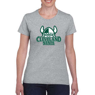 Cleveland State Vikings Primary Logo Women's T Shirt - Sport Grey