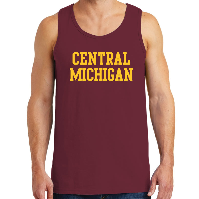 Central Michigan University Chippewas Basic Block Tank Top - Maroon