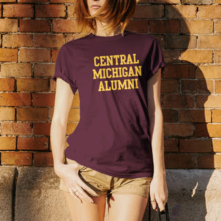 Central Michigan University Chippewas Basic Block Alumni Short Sleeve T Shirt - Maroon