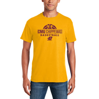 Central Michigan University Chippewas Basketball Hype Short Sleeve T Shirt - Gold