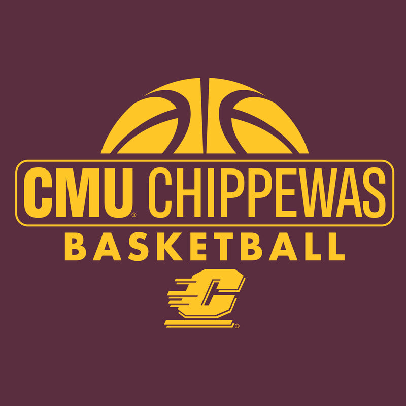 Central Michigan University Chippewas Basketball Hype Short Sleeve T Shirt - Maroon