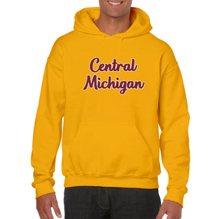 Central Michigan Chippewas Basic Script Heavy Blend Hoodie - Gold