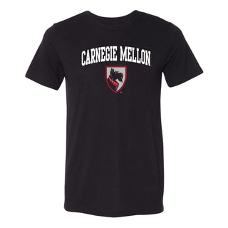 Carnegie Mellon Tartans Arch Logo Triblend T Shirt - Solid Black