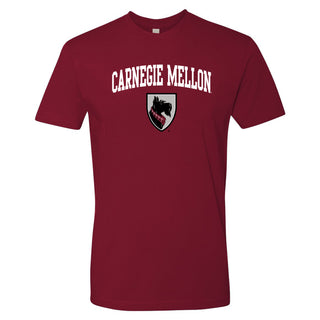 Carnegie Mellon Tartans Arch Logo Premium Cotton T Shirt - Cardinal