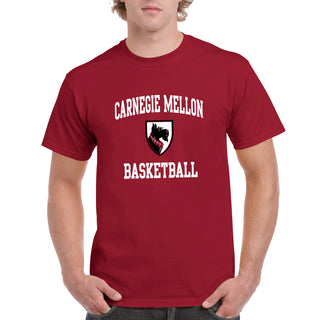 Carnegie Mellon University Tartans Arch Logo Basketball Short Sleeve T Shirt - Cardinal