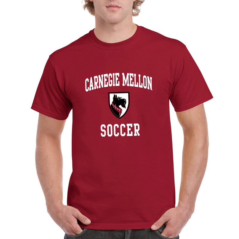 Carnegie Mellon University Tartans Arch Logo Soccer Short Sleeve T Shirt - Cardinal