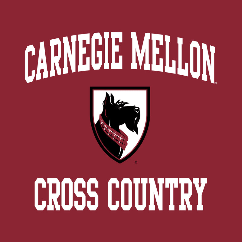 Carnegie Mellon University Tartans Arch Logo Cross Country Short Sleeve T Shirt - Cardinal