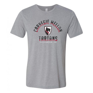 Carnegie Mellon University Tartans Division Arch Canvas Triblend Short Sleeve T Shirt - Athletic Grey