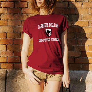 Carnegie Mellon University Tartans Arch Logo Computer Science Short Sleeve T Shirt - Cardinal