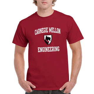 Carnegie Mellon University Tartans Arch Logo Engineering Short Sleeve T Shirt - Cardinal