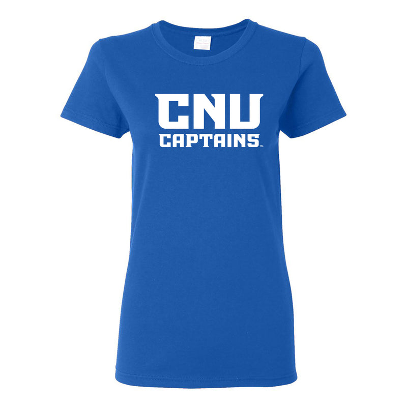 Christopher Newport University Captains Basic Block Women's Short Sleeve T-Shirt - Royal